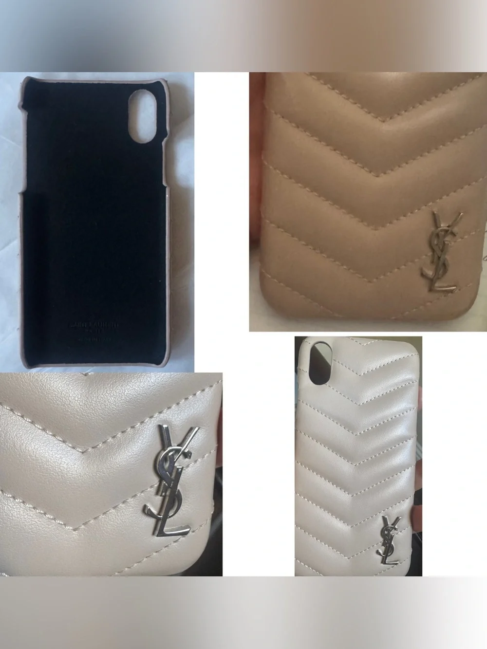 Saint Laurent YSL Logo Monogramme iPhone XS Shiny Calfskin Case $395